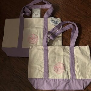 Canvas Tote Bag in Lavender Trim